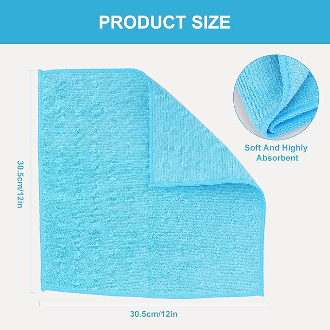 BeiLan Microfiber Cleaning Cloth: 24 Pack Cleaning Towels with 5 Color Assorted - 12"x12" All-Purpose Microfiber Clothes for Home/Kitchen/Car/Window/Glass