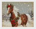 AIVKIEJK Diamond Painting Kits for Adults - Christmas Festive Holiday Horse with Snowy Mane Painting DIY 5D Full Drill Diamond Dots Paintings with Diamonds Gem Art and Crafts Home Decor 16"x20"