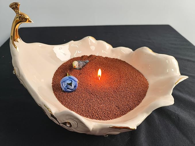DRMAISON Pearled Candle Wax Sand DIY Kit - 17.6 oz, Tea Brown, Non-Toxic&Smoke-Free, Refillable with 30 Wicks, Long-Lasting Flame, Highly Customizable for Wedding, Party&Holiday Decor