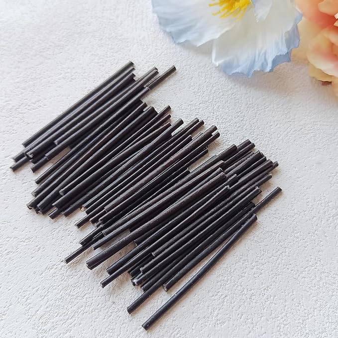 Pearled Candle Wick 2.2 Inch Black Cotton Wicks 50-Pack - Premium Metal-Free & Lead-Free Candle Wicks for Candle Making