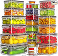 AISOON 50 Pcs 85 Oz Airtight Food Storage Containers Set with Lids, Leakproof Stackable BPA-Free Kitchen & Pantry Organizer Set, Reusable Meal Prep & Freezer-Safe Containers with Labels & Pen