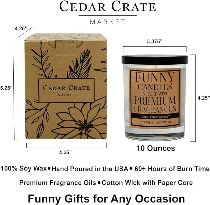 Cedar Crate Market - Funny Dog Candles for Dog Lovers, Gifts for Mom, Women, Dad, Men, Pet Mom, Fur Mamas, Dads, Foster, Rescue, Adoption. Scented, 100% Soy Jar Candle, Handmade in USA