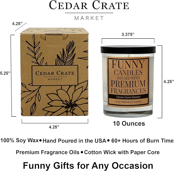 Cedar Crate Market Funny Dog Candle - “Sorry The Dog Farted” Soy Candle | Pet Odor Eliminator Gift | Orange Mango Goji Berry Scented| Hand-Poured USA Made, Pet Owner Gift, Housewarming, Gag