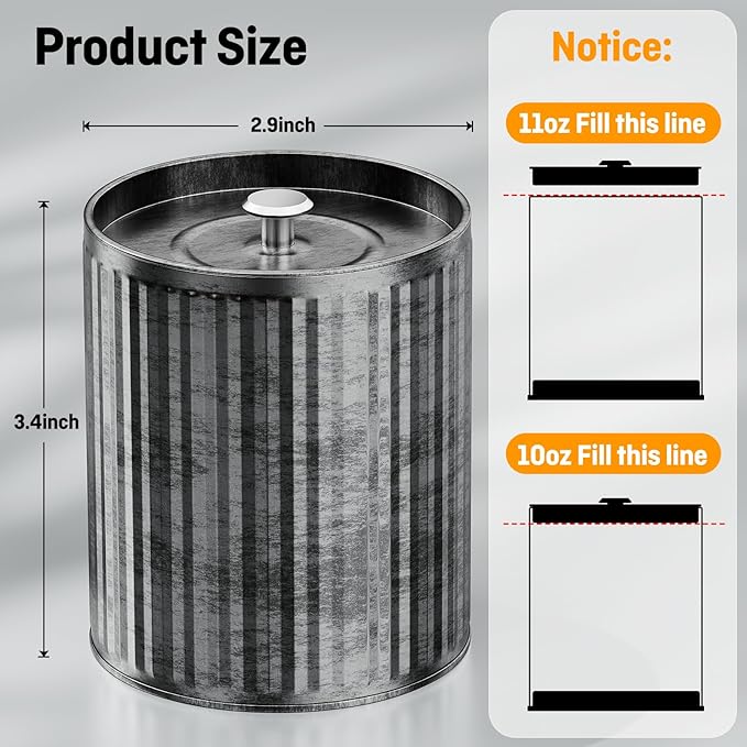 Vintage Tin Box 12-Pack Set (10oz Each can) | DIY Candle Making kit Travel Tin Can Set | Food grade Material Safe Use | DIY Candle Set Gift for Parents, Families, and Gatherings