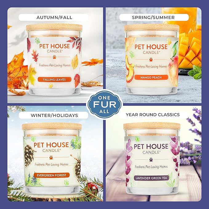 Pet House Candles, Plant-Based, Long Lasting, Pet Friendly Candles for Home, 60 Hour Burn Time - Herb Garden, 9 oz