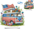 ARTopet DIY Diamond Desktop Ornament US Independence Day Special Shaped Crystal Double Sided Pattern Single Sided Diamond Art Painting Tabletop Home Ornaments Decor-Bus01