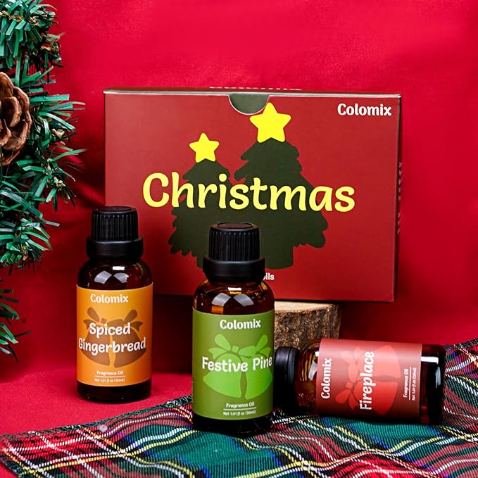 Christmas Fragrance Oils Set, 30ml x 3, Fragrance Oil for Diffuser, Candle Making, Soap Scents | Mother's Day Oil Gift Set, Essential Oils Diffuser Scents