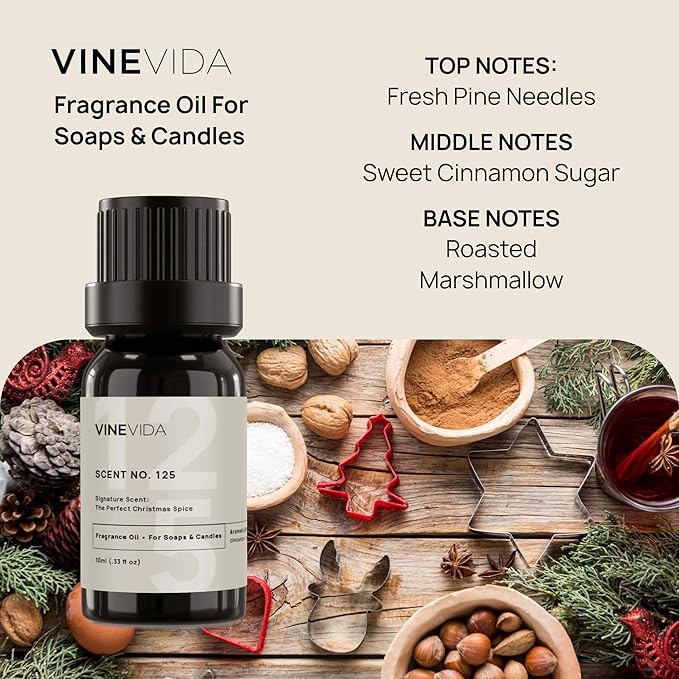 VINEVIDA [10 ml] The Perfect Christmas Spice; Fragrance Oil for Candle Making and Soap Making - Premium Candle Scents for Soy Candles