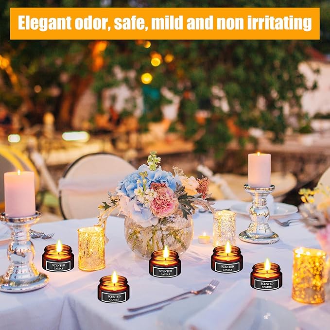 24 Pieces Mini Candles Scented Candle Soy Wax Candles Aromatherapy Candles for Women Mini Candles Party Favors 4 Scents Long Lasting Soy Candle for Wedding Birthday Gifts Travel Anniversary