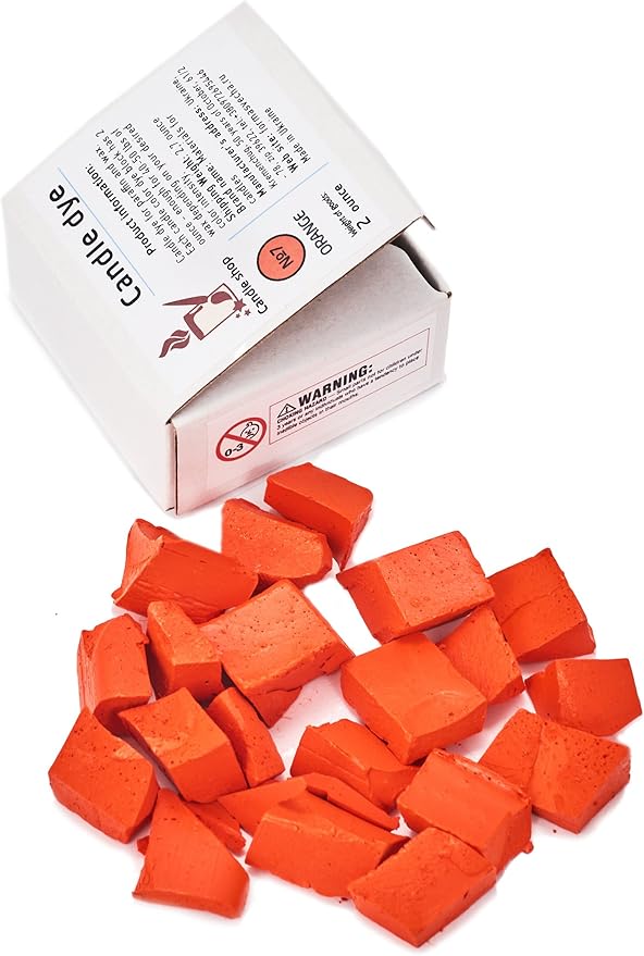 Orange Candle Dye 2oz for Soy Candle Making – Candle Shop Premium Color Dye Blocks for Soy Wax, Beeswax, Paraffin - Candle Wax Dyes