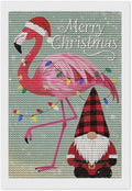 AIVKIEJK Diamond Painting Kits for Adults - Festive Flamingo Christmas Santa Hat Painting DIY 5D Full Drill Diamond Dots Paintings with Diamonds Gem Art and Crafts Home Decor 8"x12"