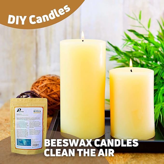 Organic Beeswax Pellets 1LB | Food-Grade & Pure | Ideal for Candle Making, Skincare, DIY Lotions & Crafts | USA Standards, Filtered Beeswax Pastilles for Melting