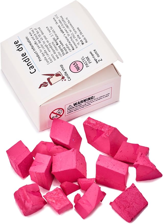 Pastel Pink Candle Dye 2oz for Soy Candle Making – Candle Shop Premium Color Dye Blocks for Soy Wax, Beeswax, Paraffin - Candle Wax Dyes