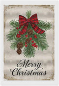 AIVKIEJK Diamond Painting Kits for Adults - Merry Christmas Holly, Pine Cones & Red Plaid Bow Painting DIY 5D Full Drill Diamond Dots Paintings with Diamonds Gem Art and Crafts Home Decor 8"x12"