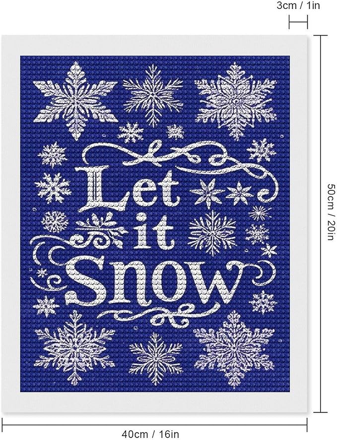 AIVKIEJK Diamond Painting Kits for Adults - Festive Snowflake Christmas Let It Snow Painting DIY 5D Full Drill Diamond Dots Paintings with Diamonds Gem Art and Crafts Home Decor 16"x20"