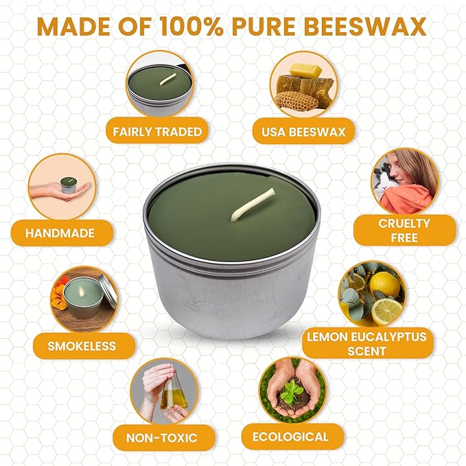 BeeTheLight Beeswax Jar Candle - 100% Pure USA Bees Wax