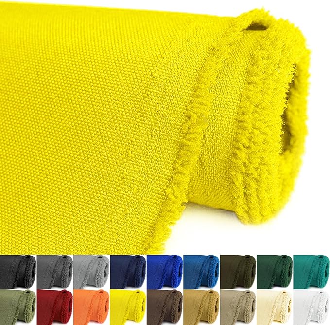 Waterproof Canvas Fabric by The Yard 58inch 600D Upholstery Material Polyester Fabric Outdoor Water Resistant Fabric for Sewing Chair Patio Cushion Purse Bag Interior, Pre Cut 2 Yard Yellow