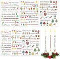 6 PCS Candle Tattoos Christmas, Christmas Tattoos for Candles Xmas Candle Stickers Santa Reindeer Snowflake Xmas Tree Water Transfer Decals for Holiday Candle Decoration (C)