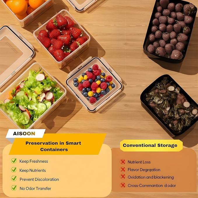 AISOON 50 Pcs 85oz Large Food Storage Sets with Lids, Airtight Kitchen Pantry Containers, Leakproof & BPA-Free Meal Prep Containers, Freezer, Microwave & Dishwasher Safe with Labels & Pen