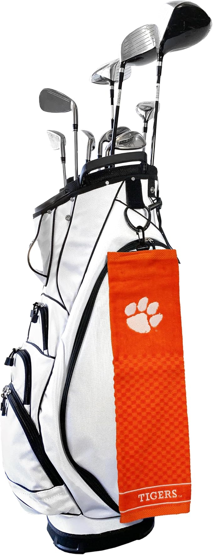 Team Golf NCAA Clemson Tigers Embroidered Golf Towel Embroidered Golf Towel, Checkered Scrubber Design, Embroidered Logo