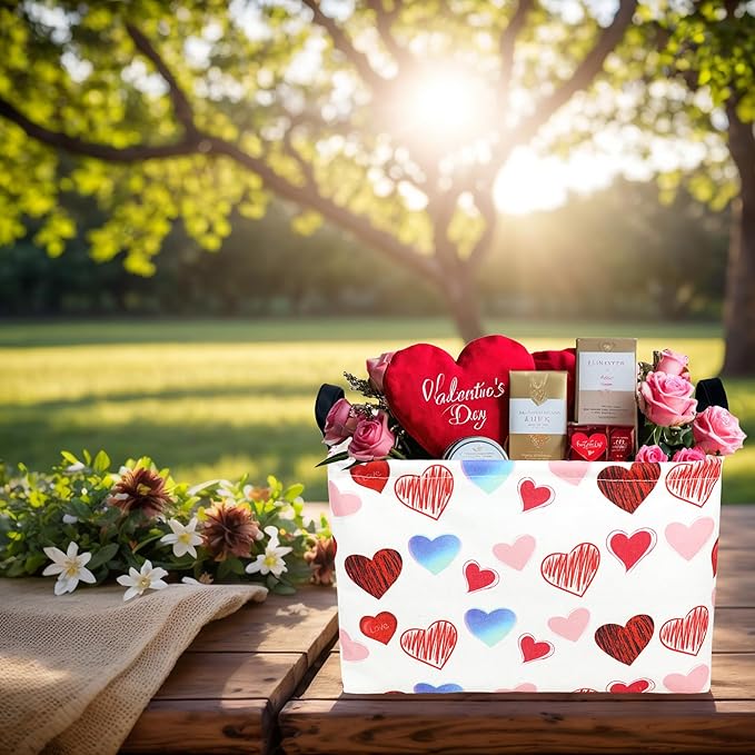 Valentine's Day Basket Gift for Empty Cute Heart Large Storage Bin for Kid and Baby Room Décor (Beauty Love)
