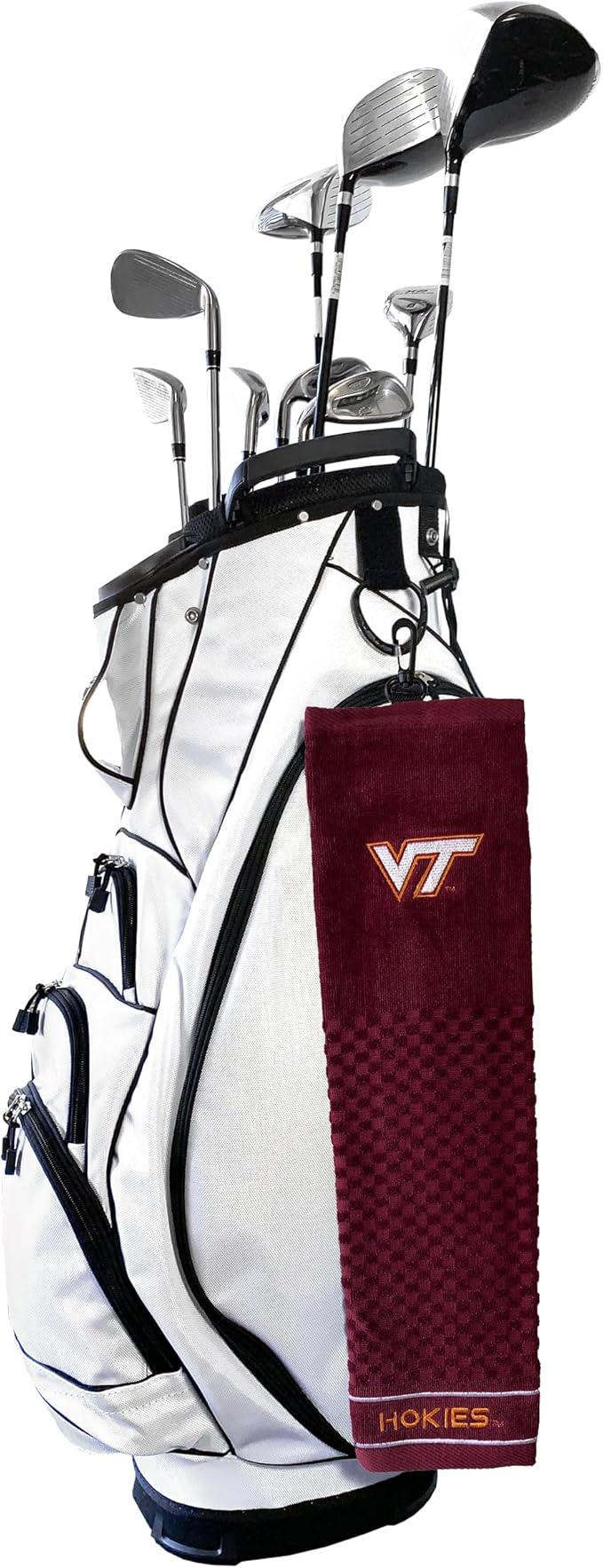 Team Golf NCAA Virginia Tech Hokies Embroidered Golf Towel Embroidered Golf Towel, Checkered Scrubber Design, Embroidered Logo