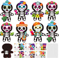 Cinrobiye 24Set Day of The Dead Craft Kits Sugar Skull Masks Craft Kits DIY Paper Mask for Halloween Pinata Goodie Bag Fillers Dia De Los Muertos Birthday Party Favors Holiday Home School Art Project