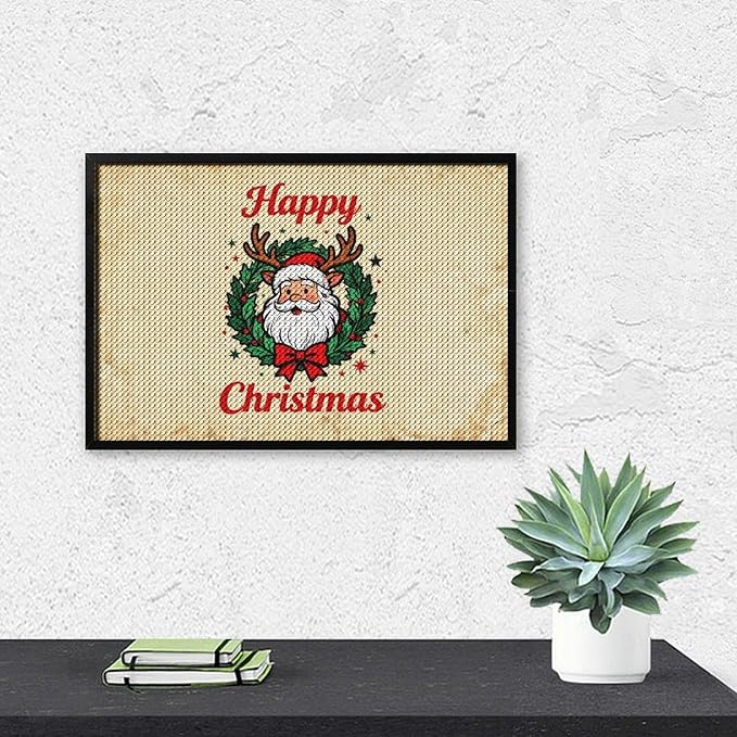 AIVKIEJK Diamond Painting Kits for Adults - Christmas Santa Claus Holly Berries & Snowflakes Painting DIY 5D Full Drill Diamond Dots Paintings with Diamonds Gem Art and Crafts Home Decor 8"x12"