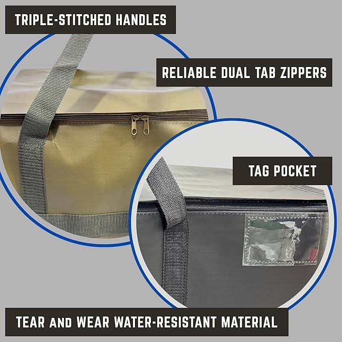 Moving Bags Heavy Duty, Packing Bags For Moving, Ultra Reinforced Camping Cargo Bag, Waterproof Canvas Storage Bins with Lids, Sturdy Extra Large Tote Bag with Zippers and Handles, Set of 5 Colors