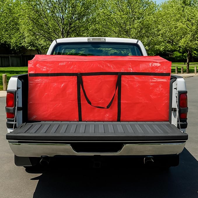 Windyun 4 Pack 195 Gallon Extra Large Moving Bags XXL Heavy Duty Storage Bag with Strong Zipper Handle Jumbo Big Tote Box Foldable for College Dorm Travel Clothes Duffle Blanket Pillow(Red)
