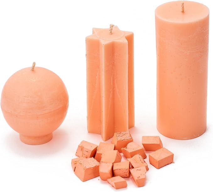 Pastel Orange Candle Dye 2oz for Soy Candle Making – Candle Shop Premium Color Dye Blocks for Soy Wax, Beeswax, Paraffin - Candle Wax Dyes