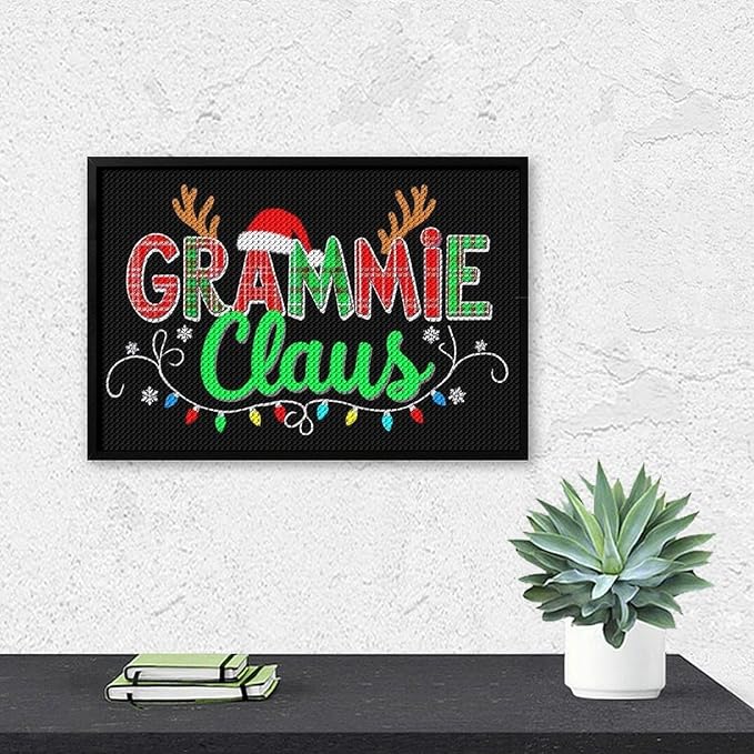 AIVKIEJK Diamond Painting Kits for Adults - Grammie Claus Grandma Christmas Xmas Painting DIY 5D Full Drill Diamond Dots Paintings with Diamonds Gem Art and Crafts Home Decor 8"x12"