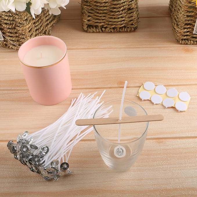 MILIVIXAY 100 Piece 6 inch Candle Wicks-Pre-Waxed-Candle Wicks for Candle Making.
