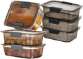 HEFA Food Storage Containers, Meal Prep Containers, Lunch Box with Airtight Lids, Kitchen Organizers and Storage for Leftovers (Obsidian, 6 Pack)
