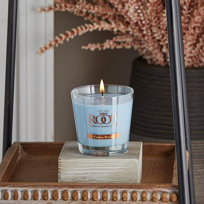 Root Candles Scented Candles Honeycomb Beeswax Blend Premium Handcrafted Candle, Small Veriglass, Cotton Breeze