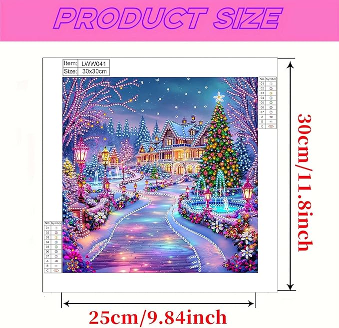 5D Christmas House Special Shape Diamond Art Kits for Beginners, Christmas Winter Theme Diamonds Painting Kits for Adults,DIY Crystal Rhinestones Diamond Paintings for Home Wall Decor 12×12Inch
