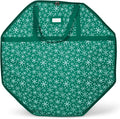 Covermates Keepsakes Deluxe Wreath Storage Bag – Heavy-Duty Polyester with Buckle Strap & Structured Interior – Protective Holiday Organizer with Handles, D-Ring & Label Window, Green Snowflake