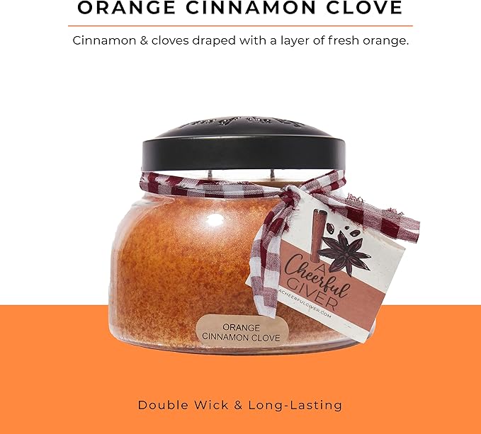 A Cheerful Giver - JM97 Orange Cinnamon Clove 22 oz. Mama Jar Candle, 22oz
