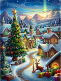 DOMROM Christmas Diamond Painting Kits, Village 5D Diamond Art Kits,Gem Art Painting with Diamonds Dots, Arts and Crafts for Beginners Adult Wall Decor 12 x 16inch
