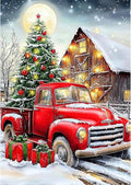 Genius maker Christmas Red Truck Diamond Painting Kits for Adults, 5D Diamond Art Kits for Adults Beginners, DIY Full Drill Gem Art Diamonds Painting Pictures Crafts Kit for Home Wall Decor 12x16inch