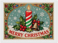 AIVKIEJK Diamond Painting Kits for Adults - Merry Christmas Candle & Holly Accents Painting DIY 5D Full Drill Diamond Dots Paintings with Diamonds Gem Art and Crafts Home Decor 12"x16"