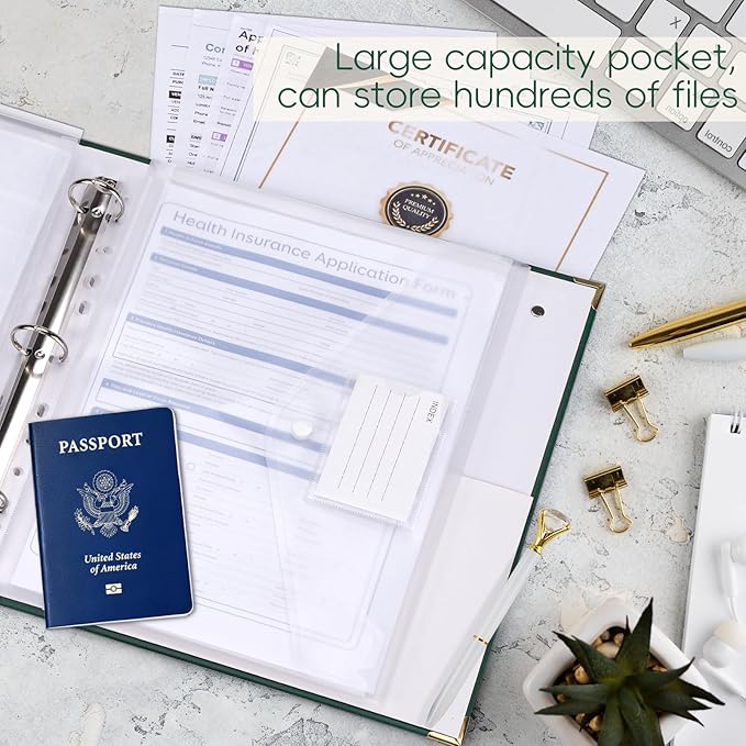 XKDOUS Important Document Organizer Folder Folio 3-Ring Accordion Storage File Folders in Case If I Die Binder Organizer with 9 Pockets, Labels for Papers, Files, Passports