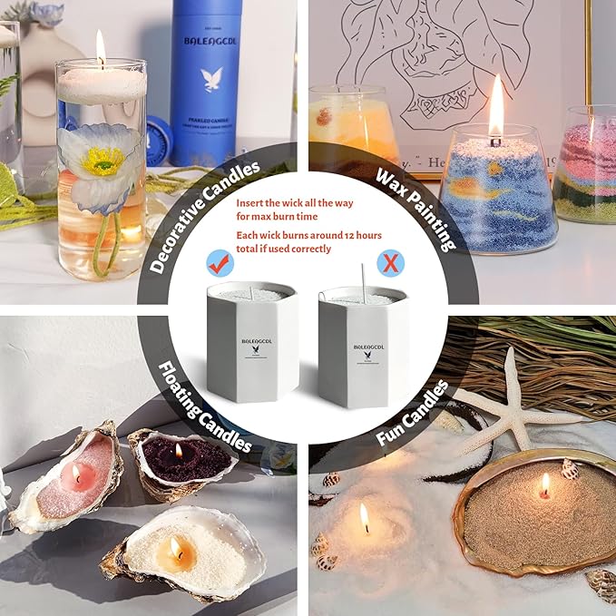 Sandalwood Scented White Pearled Candle 70.5oz Luxury Sand Candle Granulated Wax - 120 Cotton Wicks – Wax for Candle Making Decorative Candles Smooth and Clean Burning Lasts up to 400 Hours