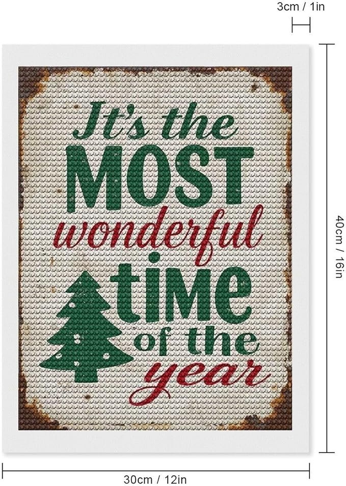 Diamond Painting Kits for Adults - Humorous Quote & Christmas Tree Most Wonderful Time of The Year Painting DIY 5D Full Drill Diamond Dots Paintings with Diamonds Gem Art And Crafts Home Decor 12"x16"
