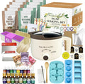 LFISGNN Deluxe Soap Making Kit for Adults DIY Soaps, DIY Soap Making Supplies Kits with Soap Melting Pot, Natural Soap Base, 8 Essential Oils, 8 Dyes, 4 Soap Molds, Packing and Supplies for Begineers