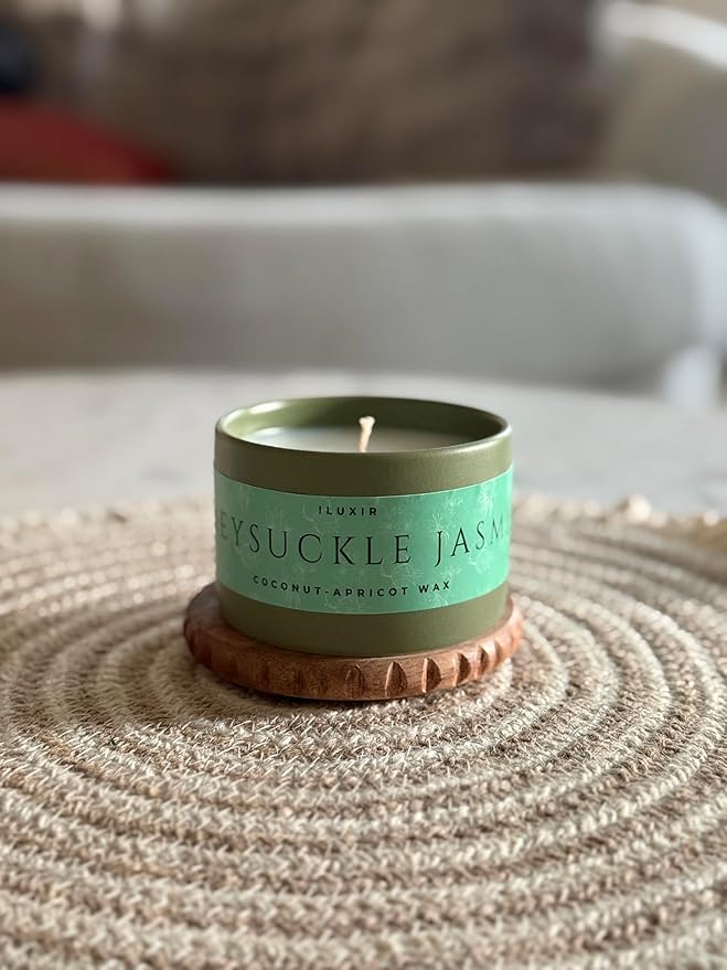 Honeysuckle Jasmine Scented Candle – Long-Burning Floral Fragrance | Premium Soy Wax Candle for Home, Bedroom & Gift | Clean Burn | Aromatherapy Decor