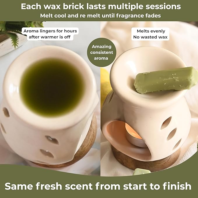 TRUMIRI Eucalyptus Lime Scented Wax Melts - Made with Non Toxic Soy Wax and Essential Oils - Long Lasting Strong Scent Pet Safe Aromatherapy Candle Wax Cubes Tarts for Warmers Pack of 4