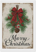 AIVKIEJK Diamond Painting Kits for Adults - Merry Christmas Holly, Pine Cones & Red Plaid Bow Painting DIY 5D Full Drill Diamond Dots Paintings with Diamonds Gem Art and Crafts Home Decor 8"x12"