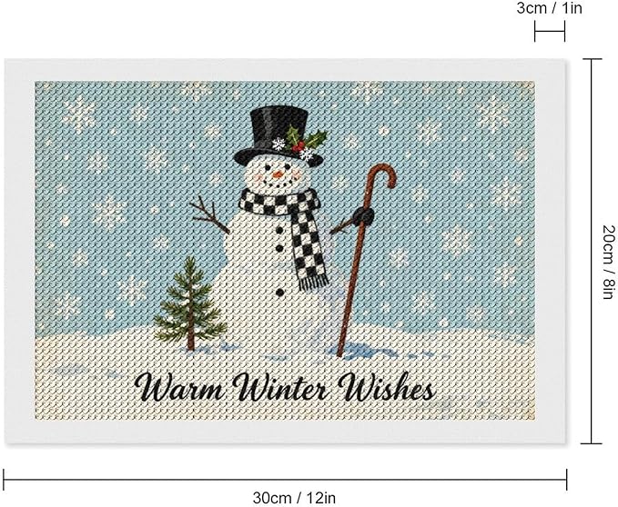 AIVKIEJK Diamond Painting Kits for Adults - Christmas Festive Winter Snowman Warm Winter Wishes Painting DIY 5D Full Drill Diamond Dots Paintings with Diamonds Gem Art and Crafts Home Decor 8"x12"