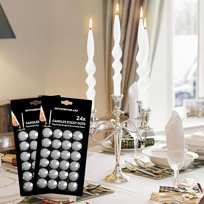 Candle Sticky Dots-White Candle Accessories- 48 Dots